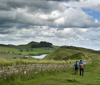 Walkers near Hadrain's Wall