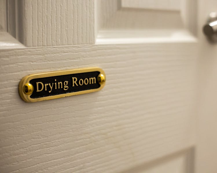 Close up of bedroom door sign in Old Schoolhouse Bed and Breakfast in Haltwhistle