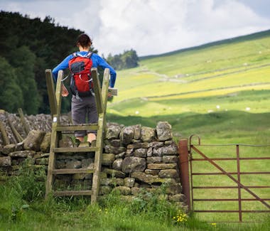 Walker on The Pennine Way, Northumberland