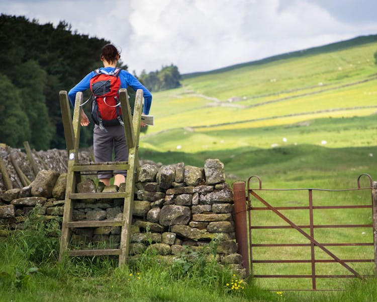 Walker on The Pennine Way, Northumberland