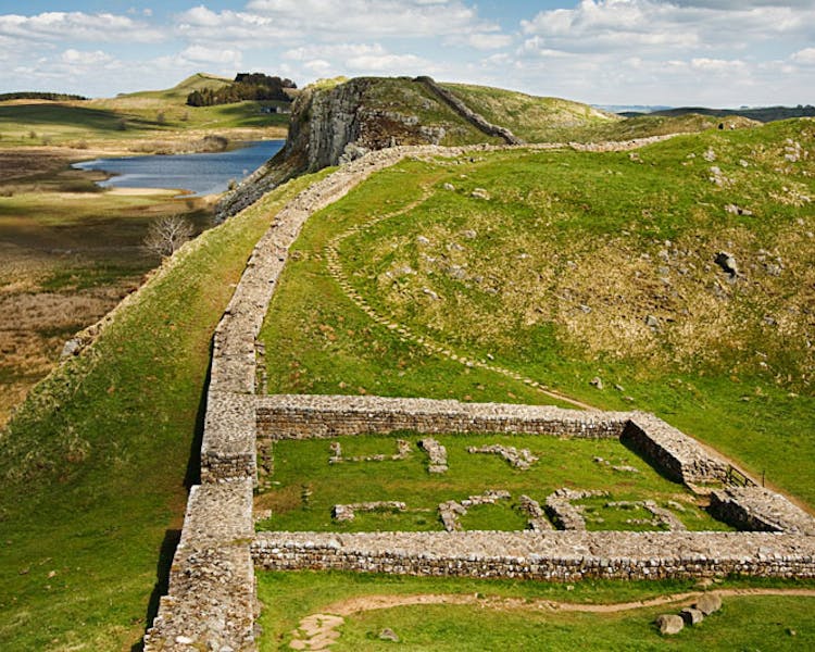 Hadrian's Wall near The Old School House in Haltwhistle, Northumberland
