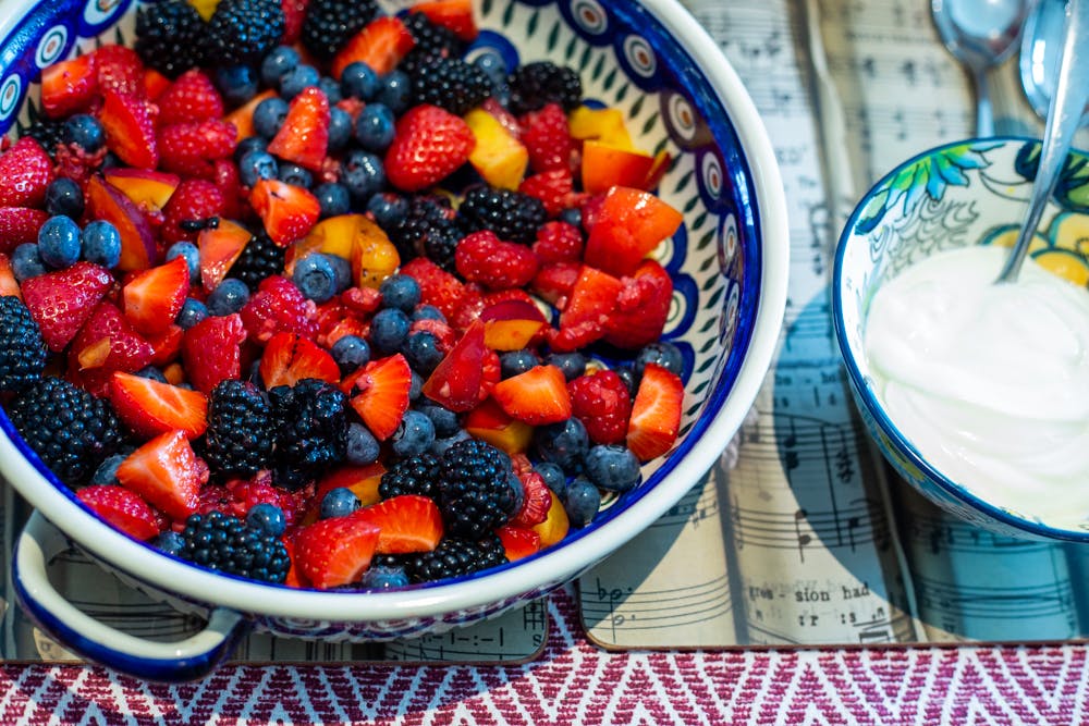 Close up of fruit bowl in the Old Schoolhouse Bed and Breakfast in Haltwhistle, Northumberland